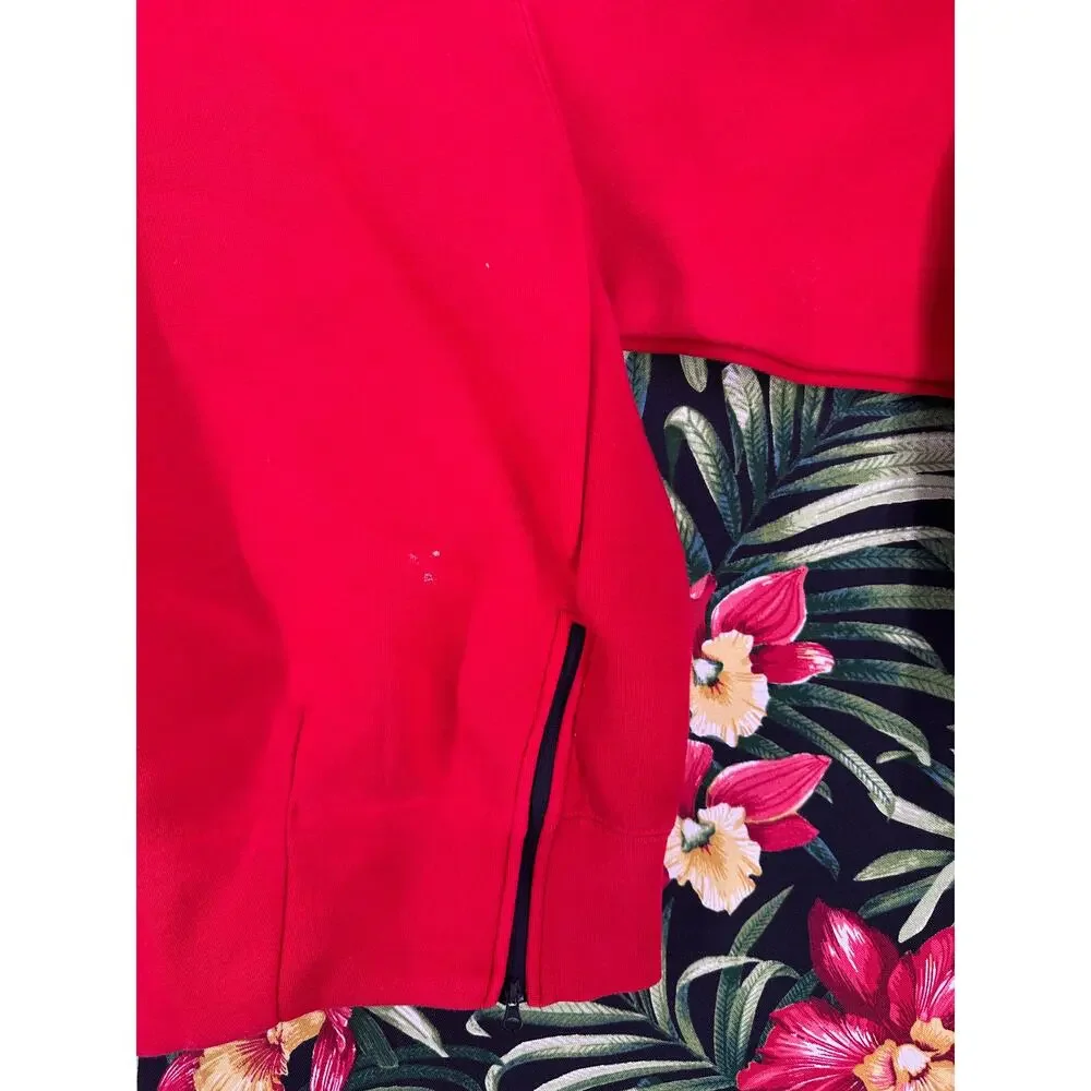 Nike Futura Red Athletic Crewneck Zippers Size Large